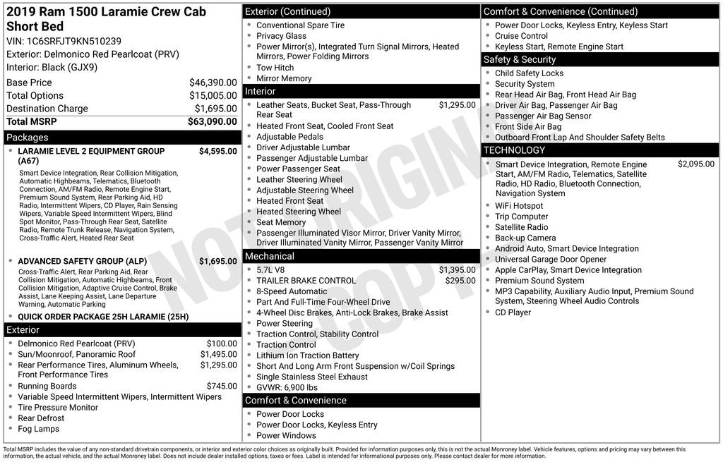 Used 2019 RAM 1500 Laramie AWD/4WD image 2