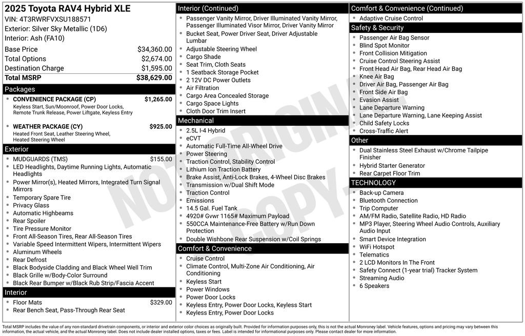 Used 2025 Toyota RAV4 XLE w/ Convenience Package AWD/4WD image 14