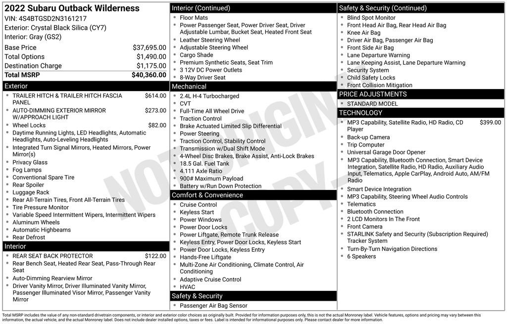 Used 2022 Subaru Outback Wilderness AWD/4WD image 36