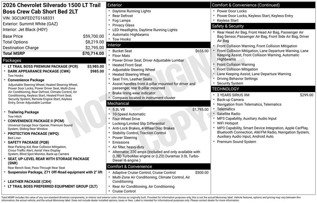 Used 2026 Chevrolet Silverado 1500 LT Trail Boss w/ LT Trail Boss Premium Package AWD/4WD image 41