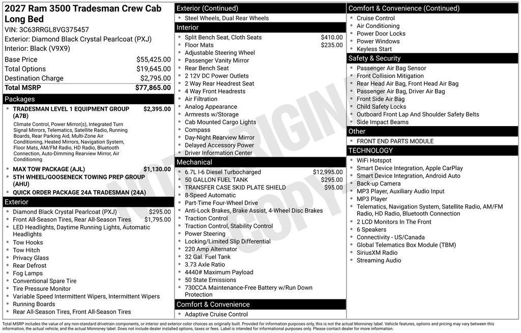 New 2027 RAM 3500 Tradesman AWD/4WD image 24