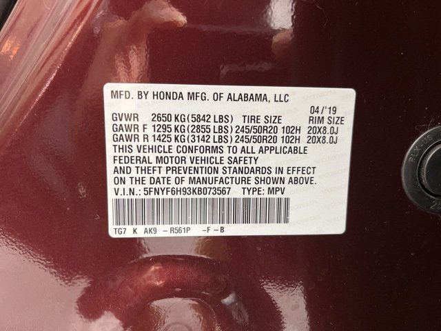 Used 2019 Honda Pilot Touring image 37