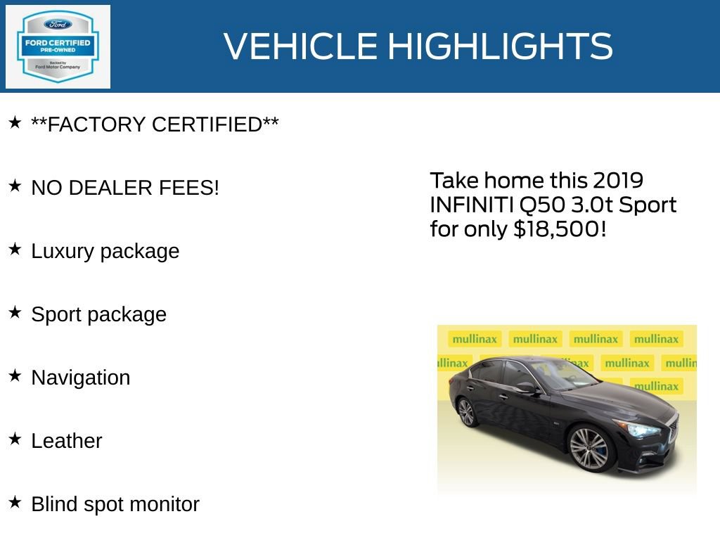 Used 2019 INFINITI Q50 Sport w/ Cargo Package (L96) RWD image 12
