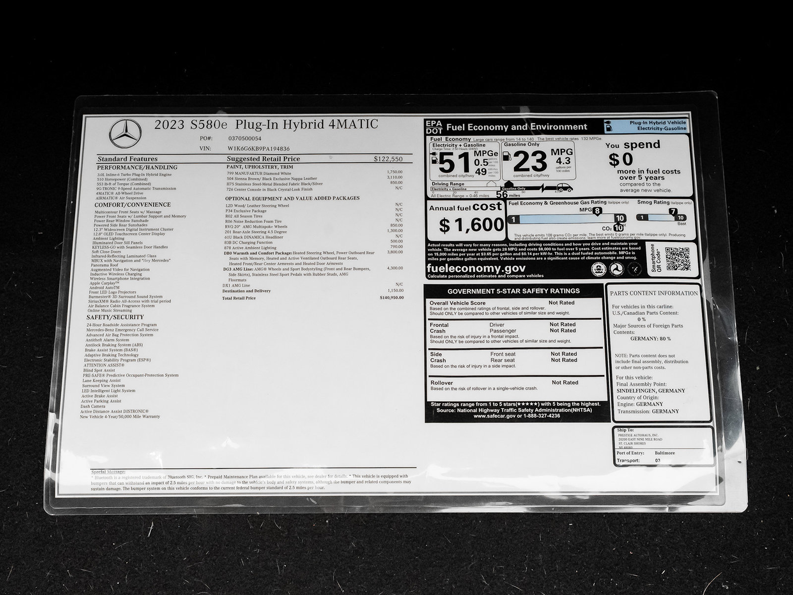 Used 2023 Mercedes-Benz S 580e 4MATIC Sedan image 53
