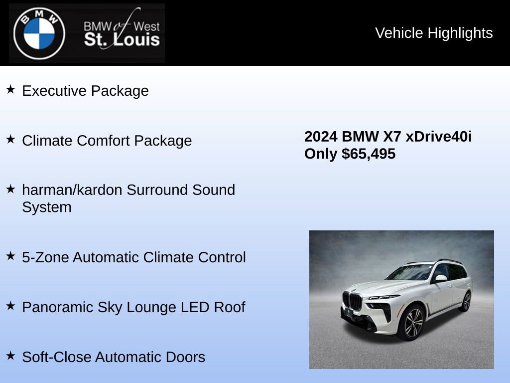 Used 2024 BMW X7 xDrive40i w/ Executive Package AWD/4WD image 16