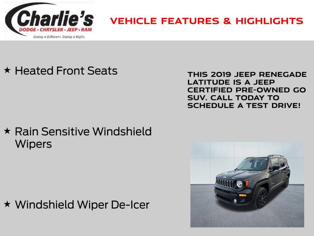Certified 2019 Jeep Renegade Latitude w/ Cold Weather Group image 20