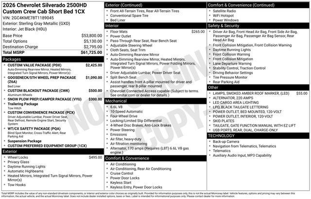 Used 2026 Chevrolet Silverado 2500 Custom w/ Custom Value Package AWD/4WD image 2