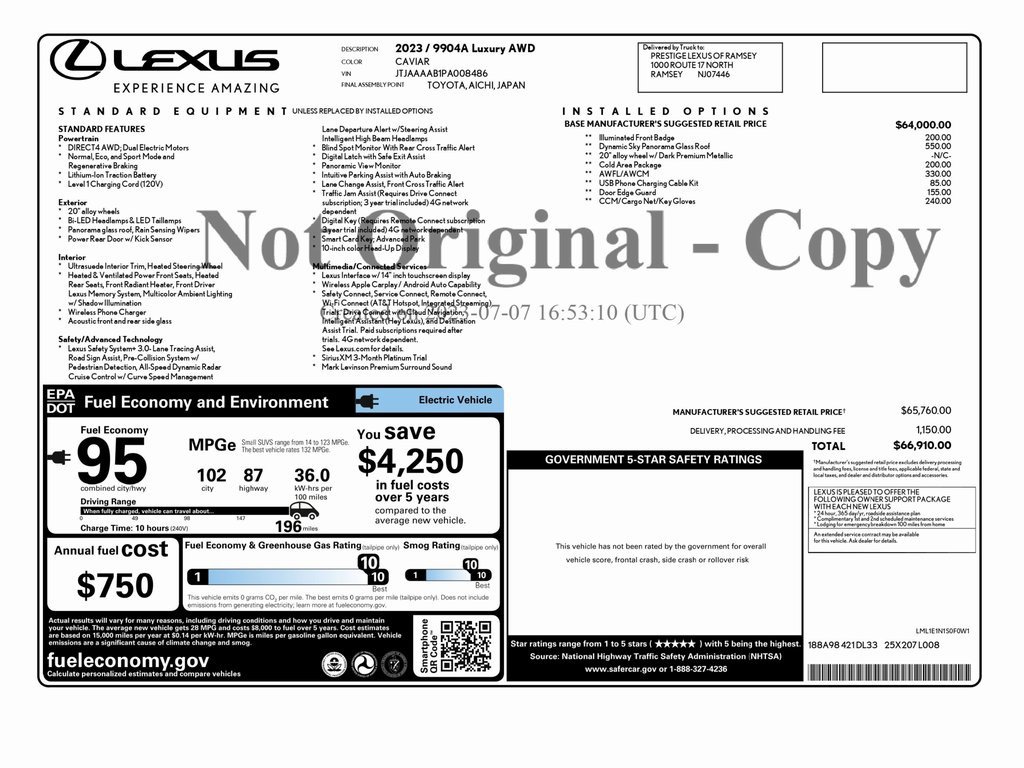 Used 2023 Lexus RZ 450e Premium w/ Accessory Package (2T) image 2