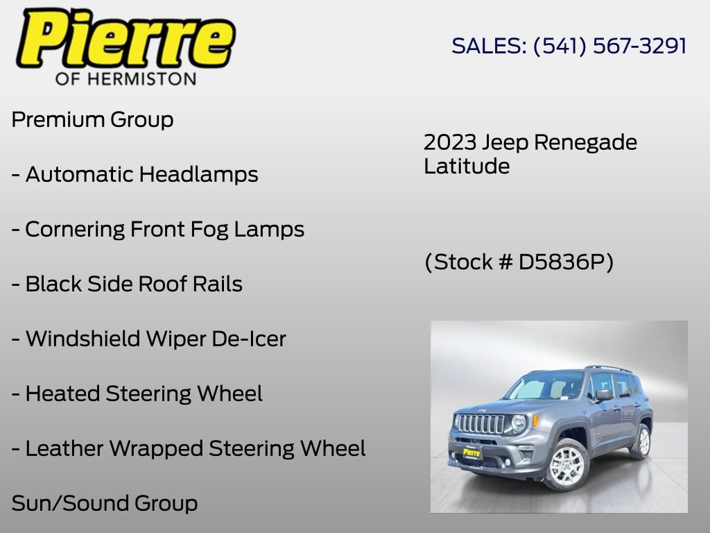 Used 2023 Jeep Renegade Latitude w/ Sun/Sound Group AWD/4WD image 12