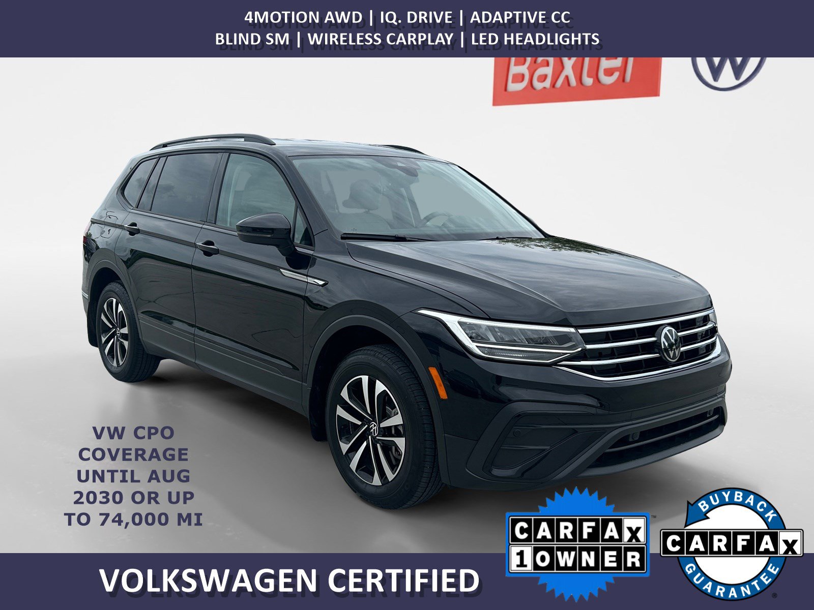 Certified 2024 Volkswagen Tiguan S w/ MDO Package, Two-Row