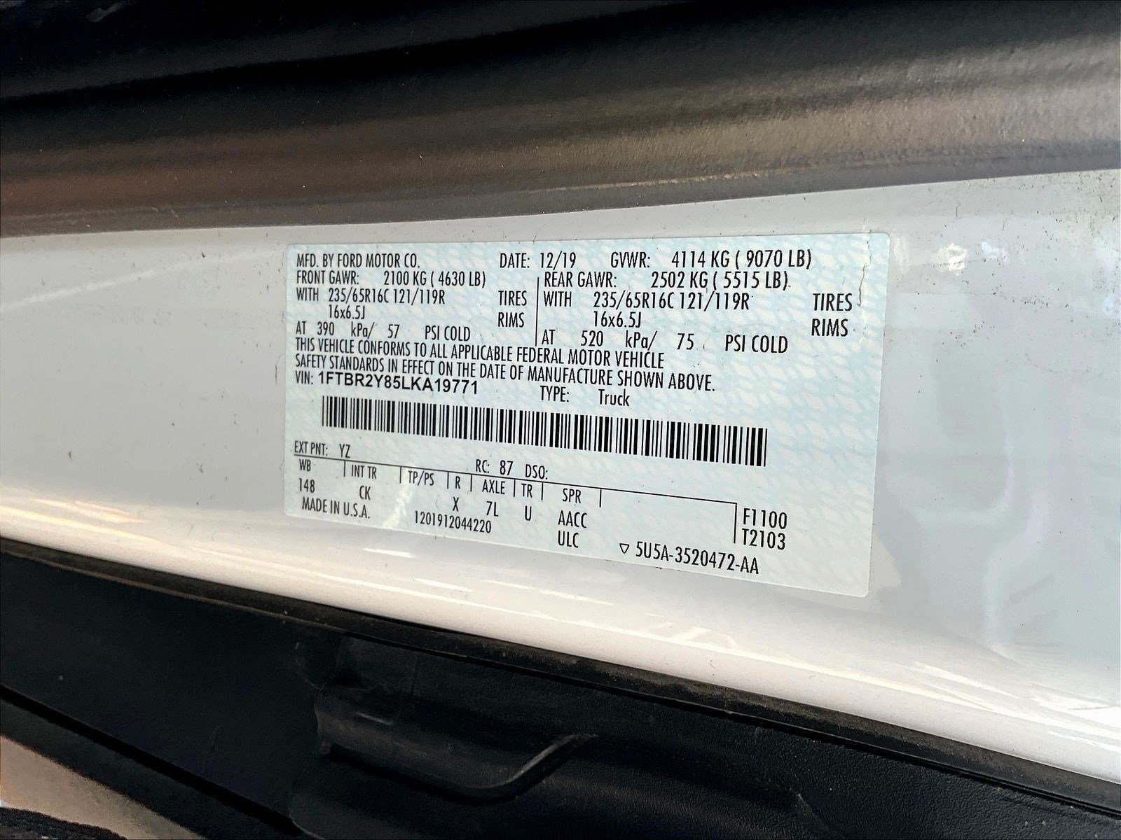 Used 2020 Ford Transit 250 Low Roof AWD w/ Upfitter Package image 7