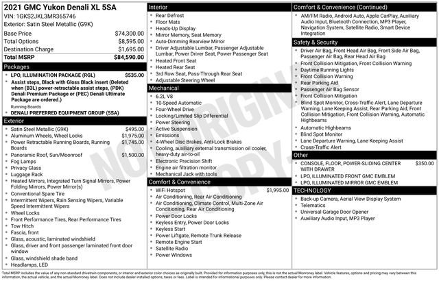 Used 2021 GMC Yukon XL Denali w/ LPO, Illumination Package image 3