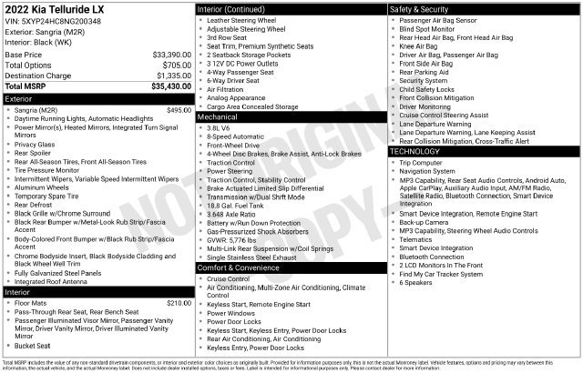 Certified 2022 Kia Telluride LX FWD image 42