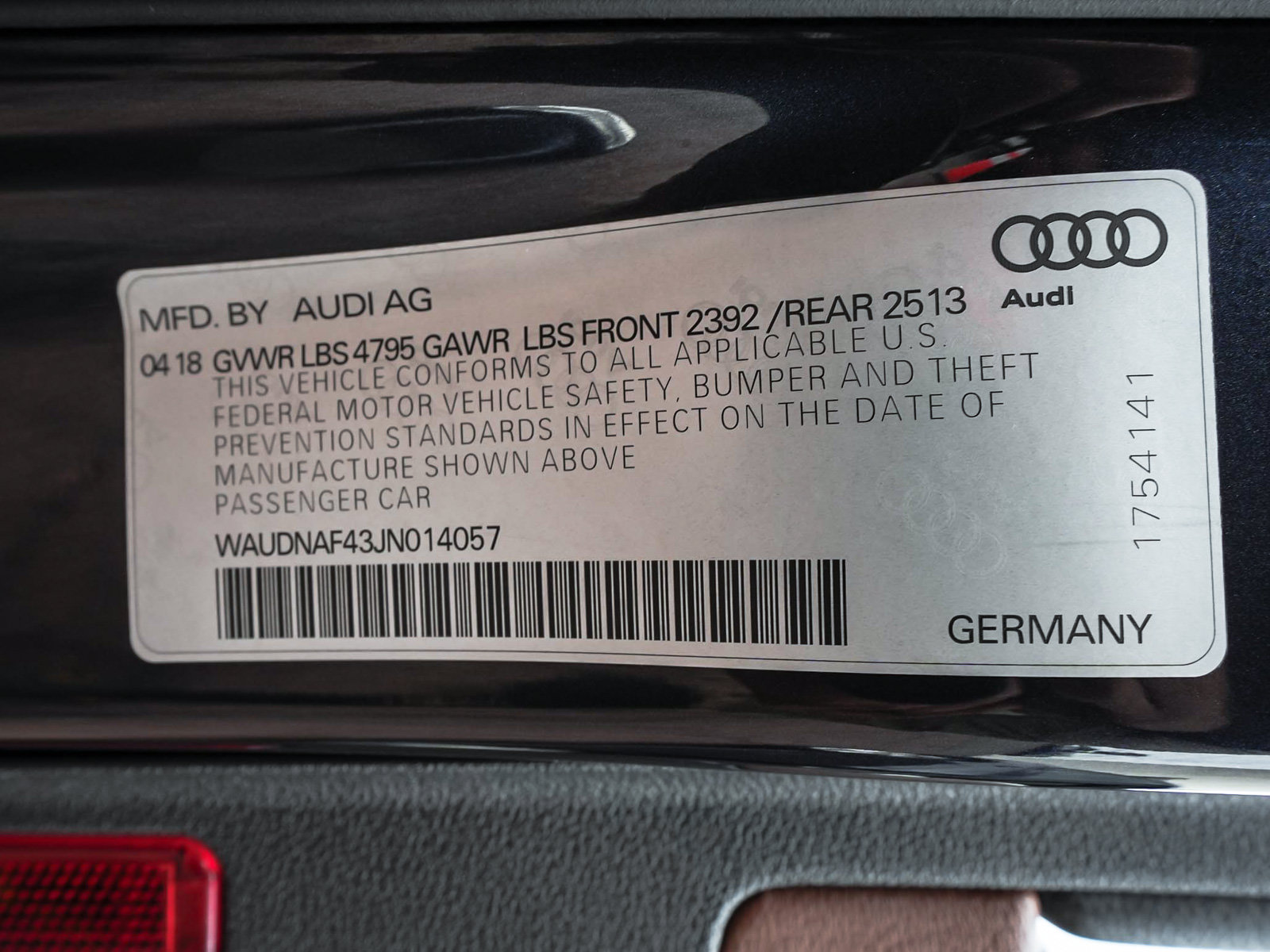 Used 2018 Audi A4 2.0T Premium w/ Convenience Package AWD/4WD image 15