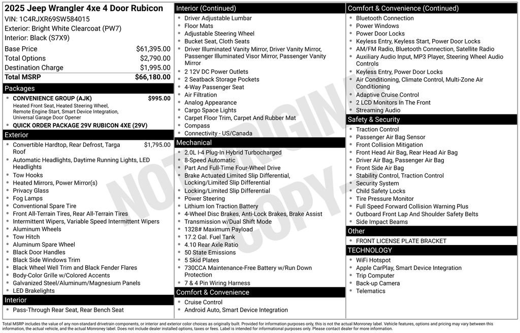 Used 2025 Jeep Wrangler Unlimited Rubicon 4xe w/ Convenience Group image 19