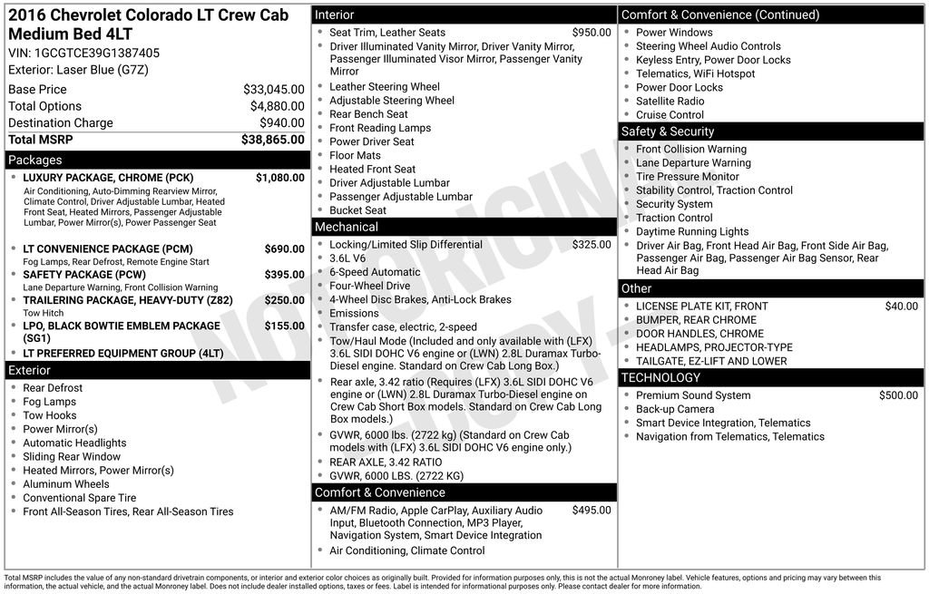 Used 2016 Chevrolet Colorado LT w/ Luxury Package, Chrome image 20