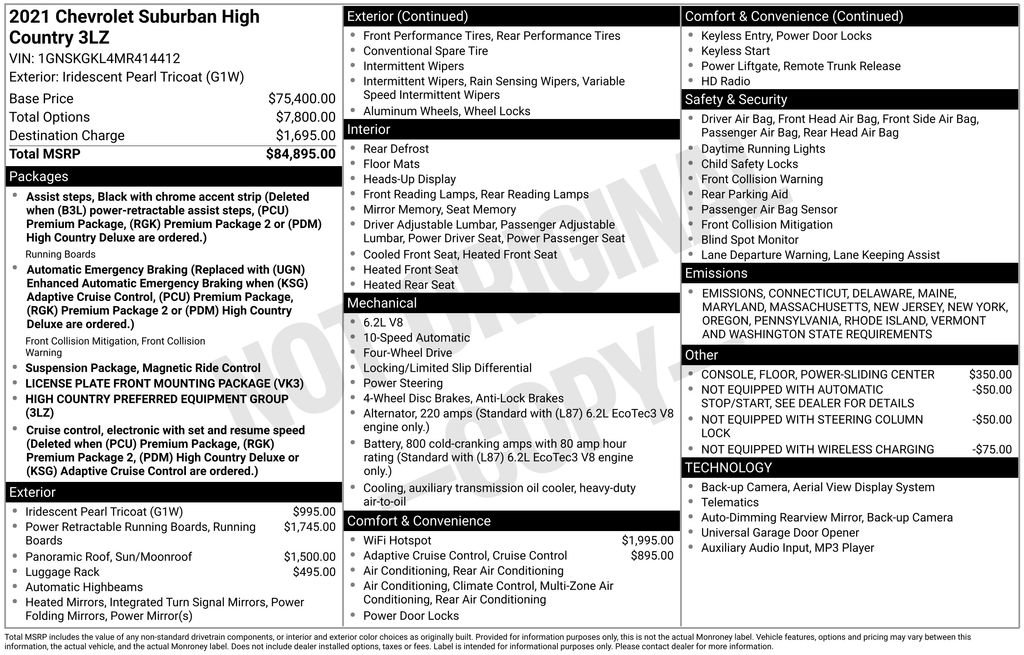 Used 2021 Chevrolet Suburban High Country image 2