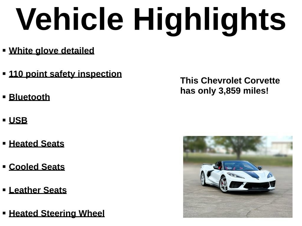 Used 2023 Chevrolet Corvette Stingray Premium Conv w/ Z51 Performance Package RWD image 33