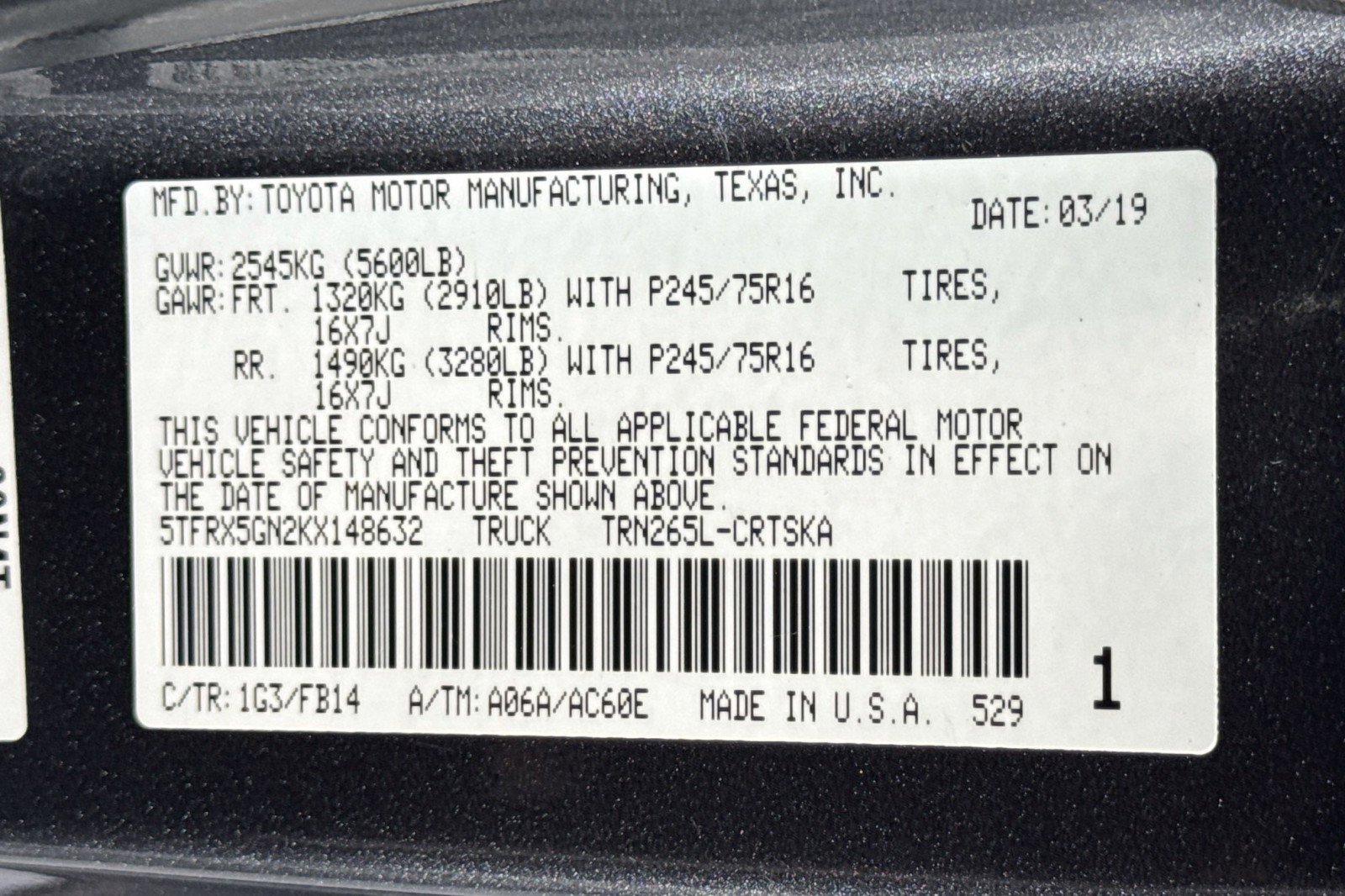 Used 2019 Toyota Tacoma SR w/ SX Package RWD image 28