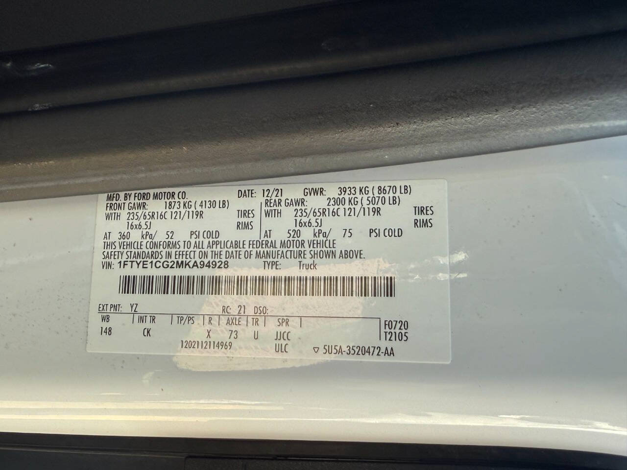 Used 2021 Ford Transit 150 Medium Roof w/ Interior Upgrade Package RWD image 29