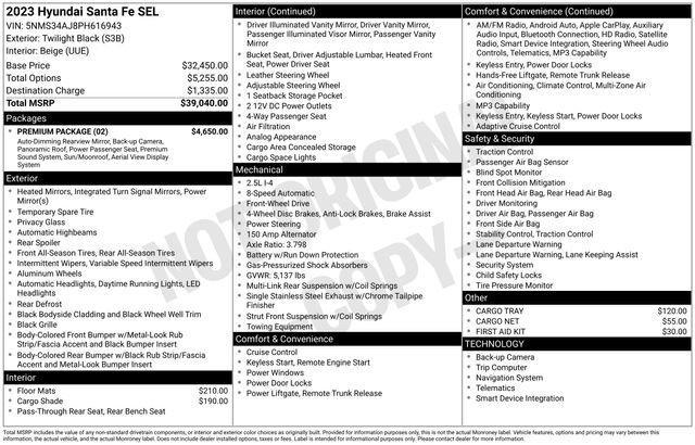 Used 2023 Hyundai Santa Fe SEL w/ Premium Package FWD image 27