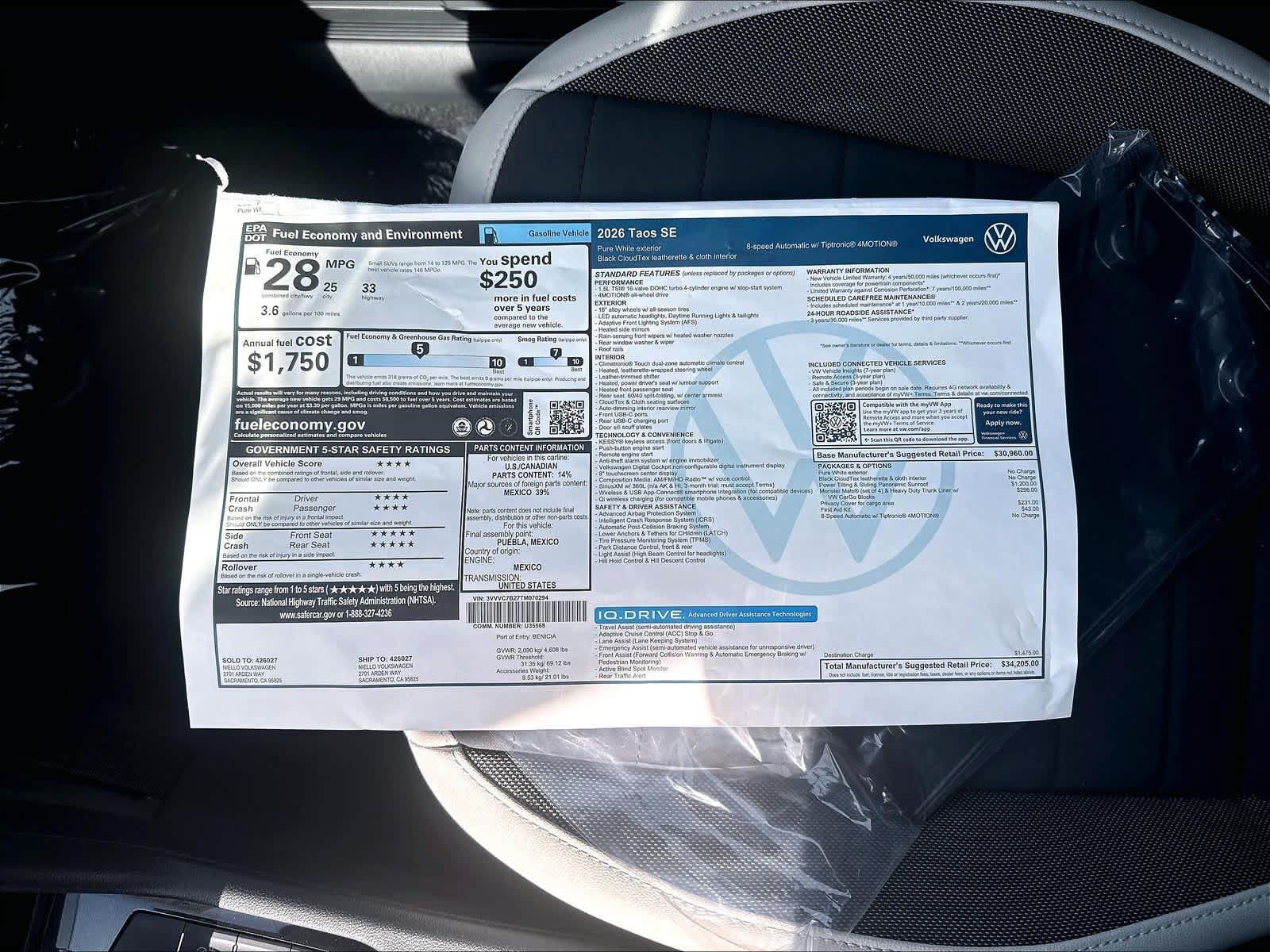 New 2026 Volkswagen Taos SE AWD/4WD image 13