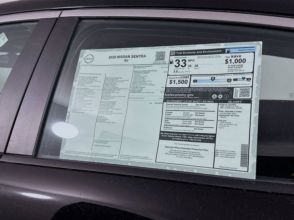 New 2026 Nissan Sentra SV w/ SV Convenience Package image 13