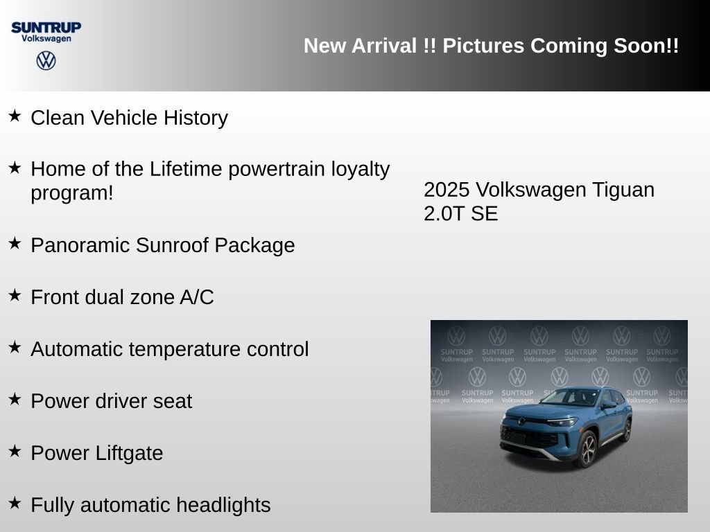 Used 2025 Volkswagen Tiguan SE w/ Panoramic Sunroof Package AWD/4WD image 6