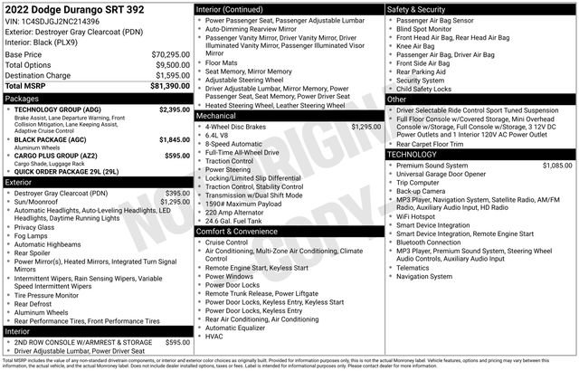 Used 2022 Dodge Durango SRT w/ Technology Group AWD/4WD image 11