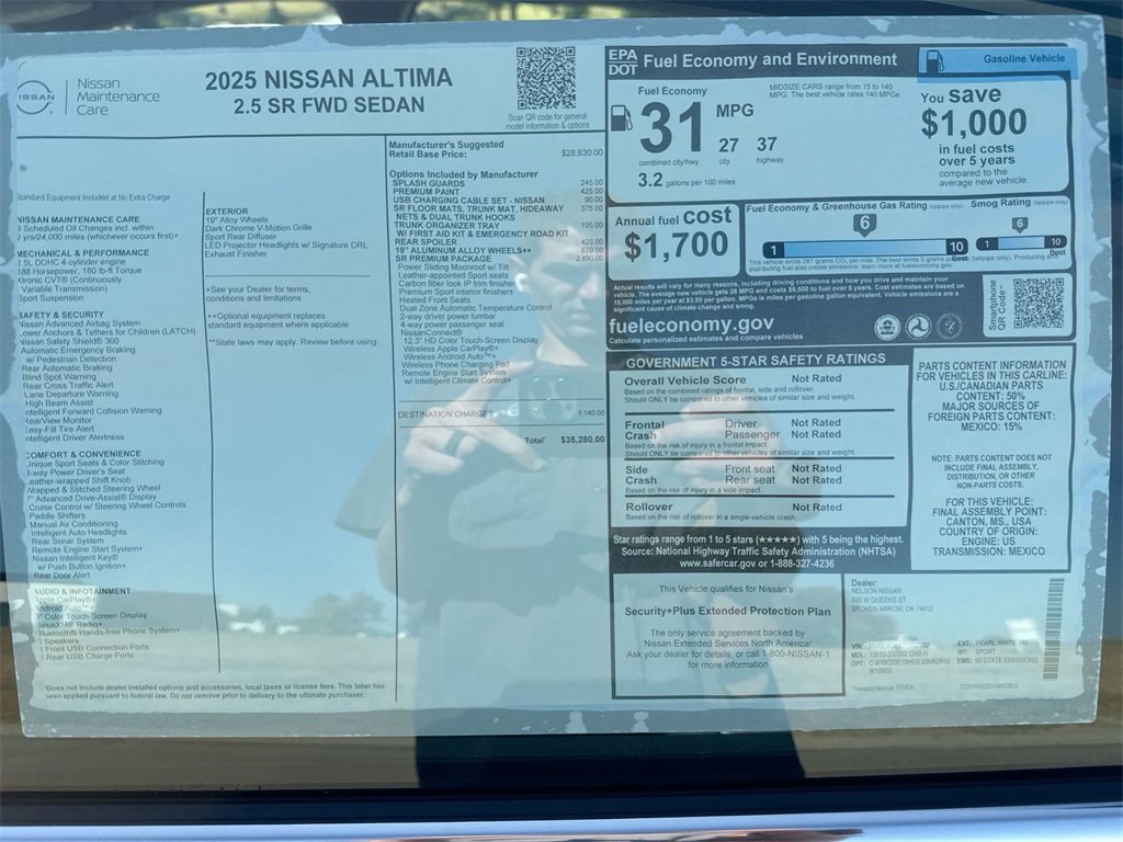 New 2025 Nissan Altima 2.5 SR w/ SR Premium Package image 45