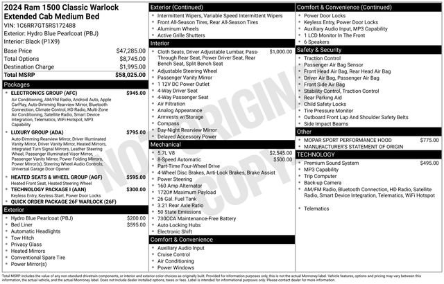 Used 2024 RAM 1500 Classic Warlock w/ Electronics Group image 7