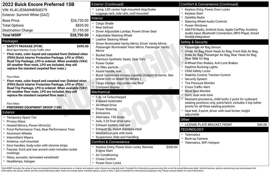 Used 2022 Buick Encore Preferred w/ Safety Package image 35