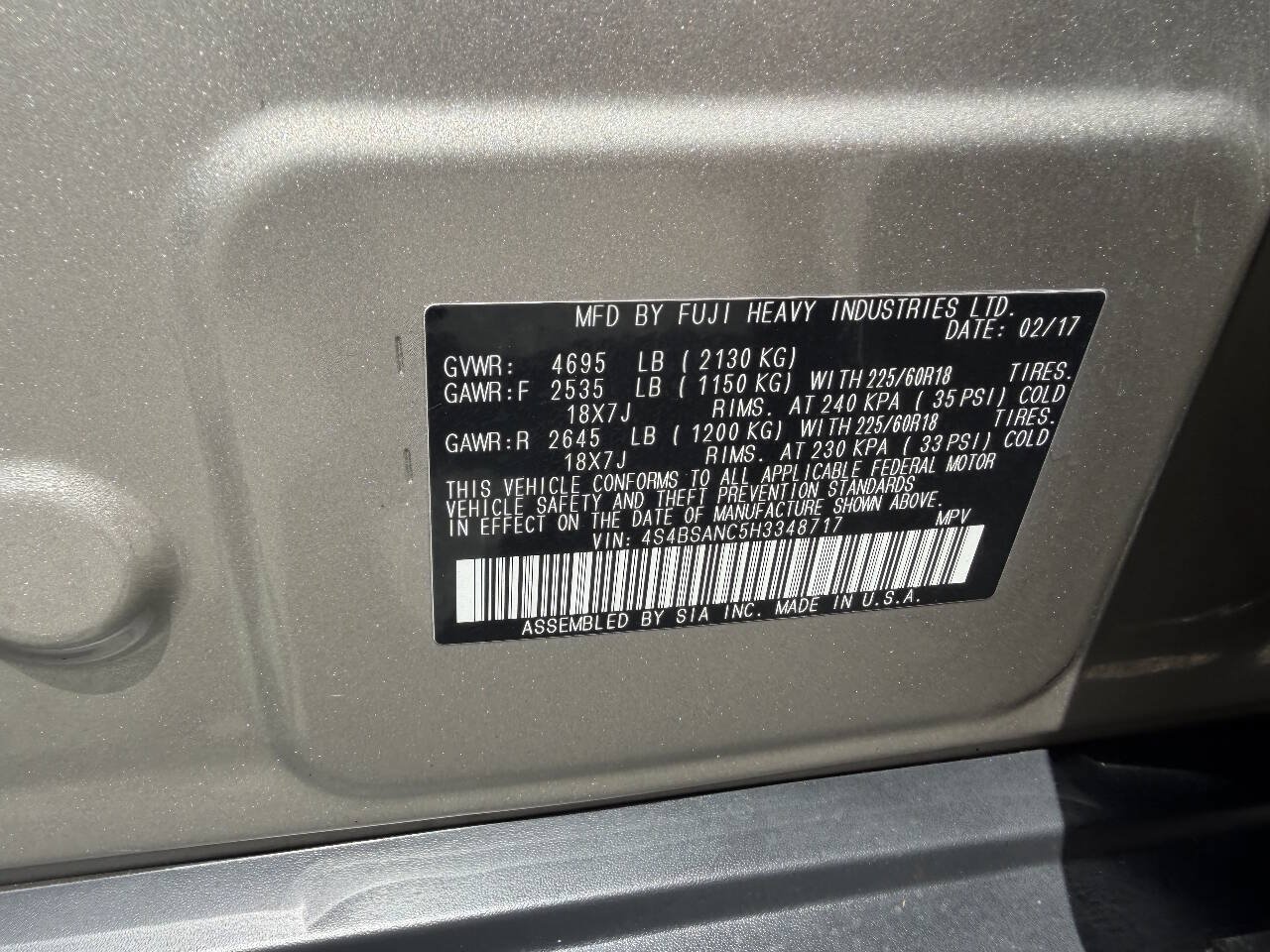 Used 2017 Subaru Outback 2.5i Limited AWD/4WD image 13