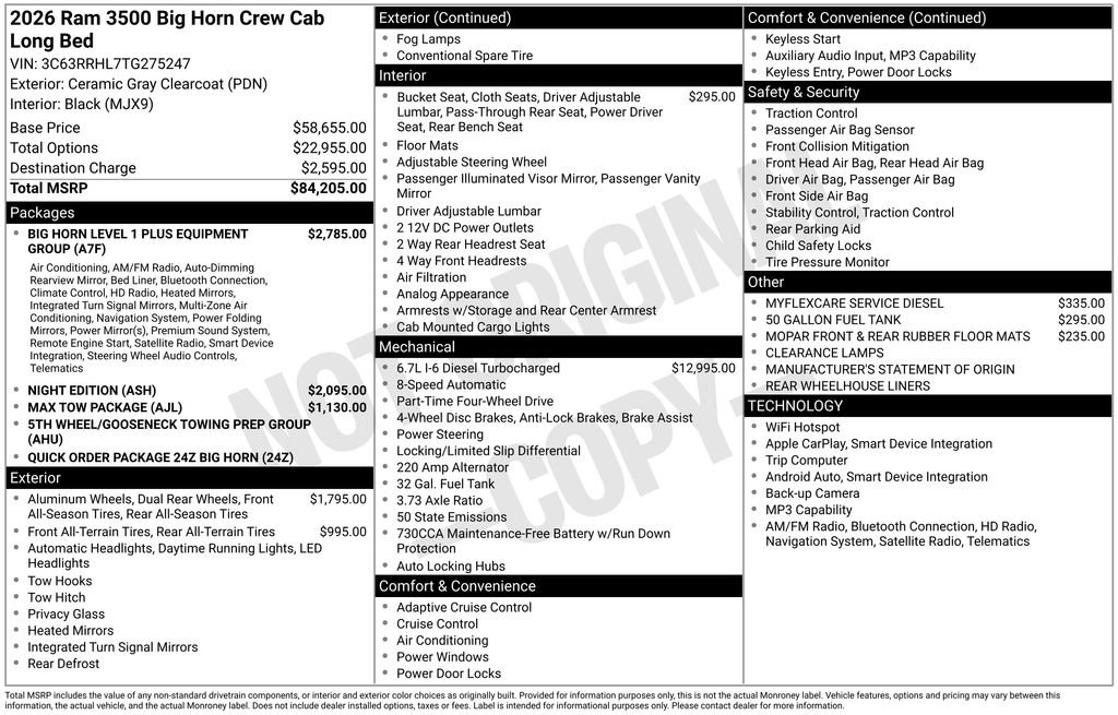 New 2026 RAM 3500 Big Horn AWD/4WD image 9