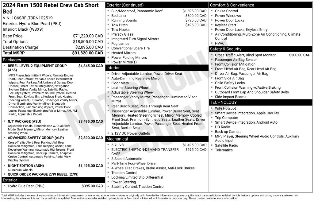 Used 2024 RAM 1500 Rebel w/ Rebel Level 2 Equipment Group AWD/4WD image 48