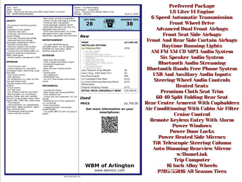 Used 2013 Hyundai Elantra GLS w/ Preferred Pkg image 2