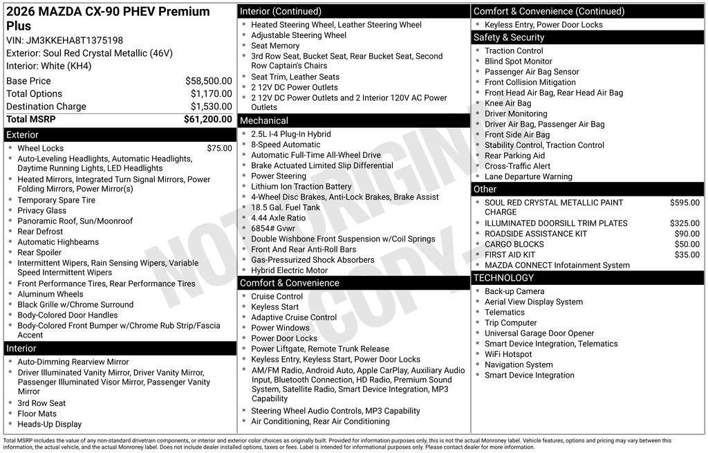 New 2026 MAZDA CX-90 Plug-In Hybrid w/ Premium Plus AWD/4WD image 41