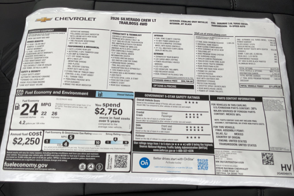 New 2026 Chevrolet Silverado 1500 LT Trail Boss w/ LT Trail Boss Premium Package AWD/4WD image 22