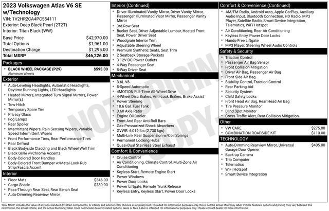 Used 2023 Volkswagen Atlas SE w/ Black Wheel Package image 43