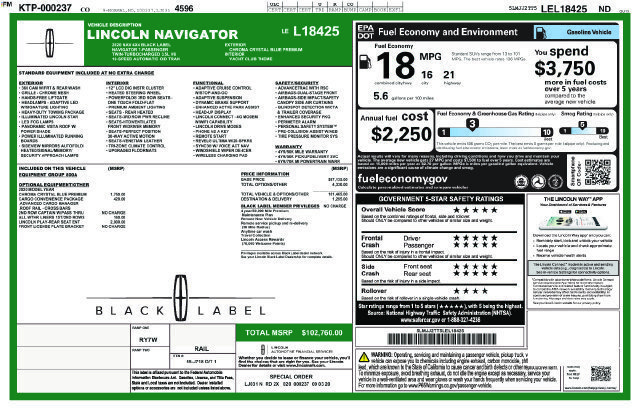 Used 2020 Lincoln Navigator Black Label w/ Cargo Convenience Package AWD/4WD image 7