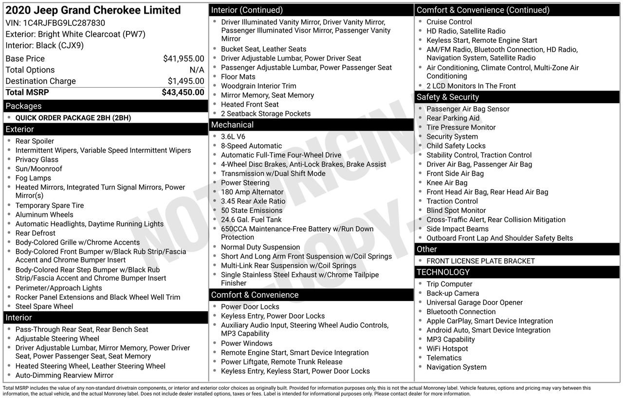 Used 2020 Jeep Grand Cherokee Limited image 40