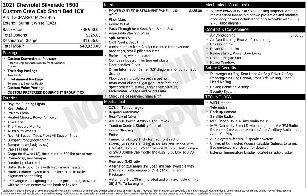 Used 2021 Chevrolet Silverado 1500 Custom RWD image 2