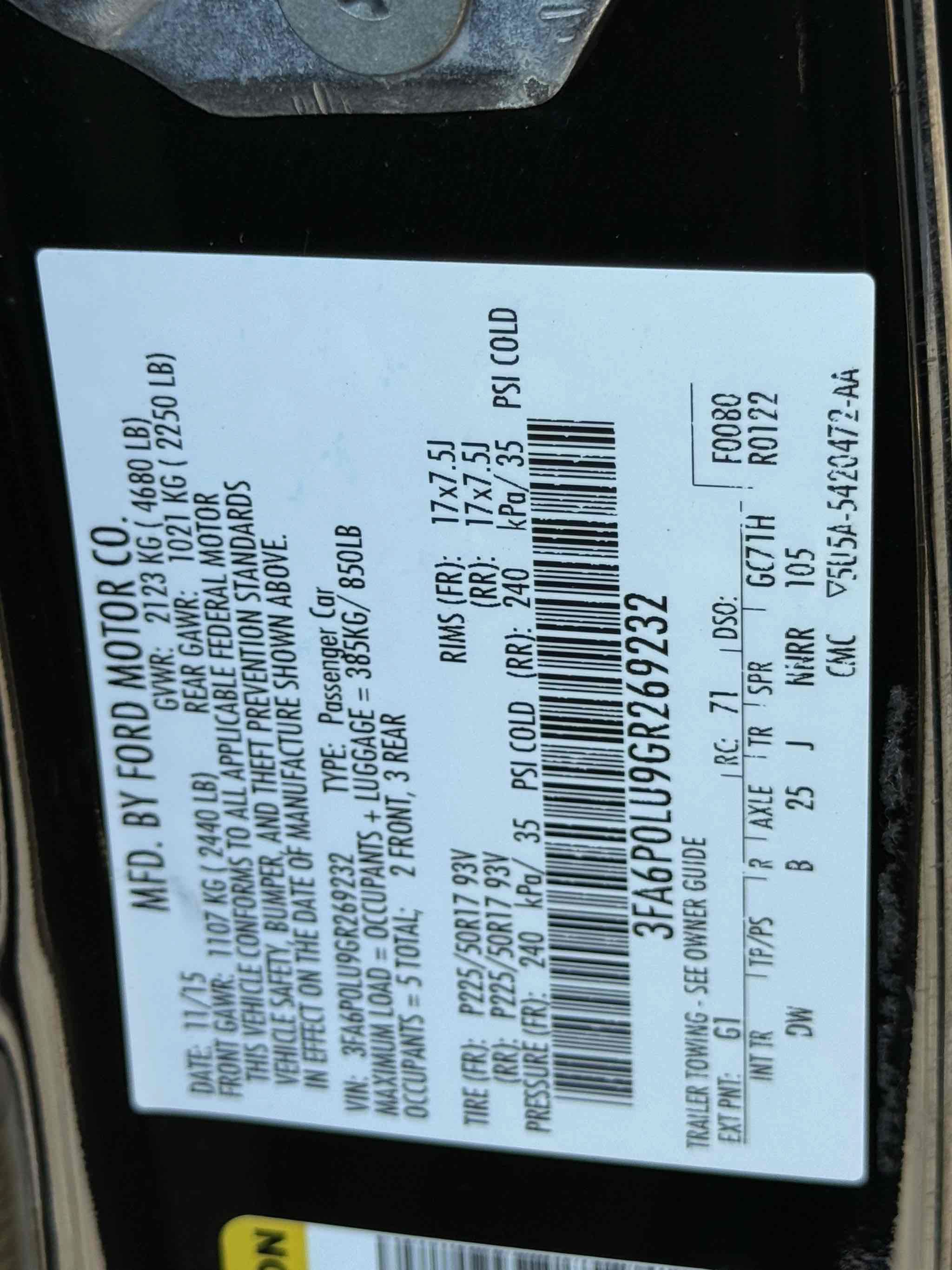 Used 2016 Ford Fusion SE FWD image 94