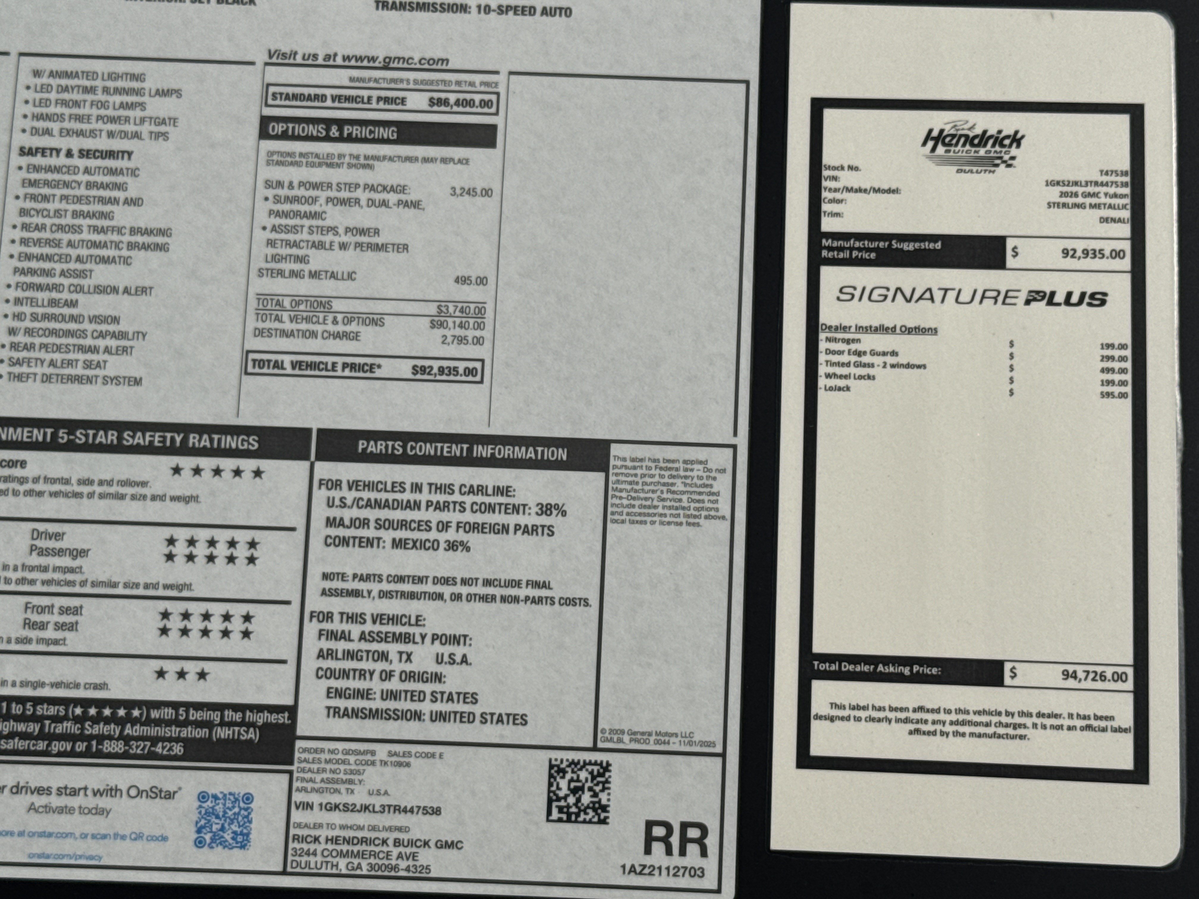 New 2026 GMC Yukon XL Denali w/ Sun & Power Step Package AWD/4WD image 42