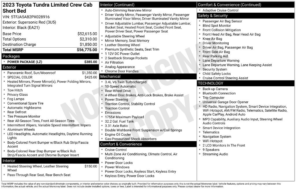 Used 2023 Toyota Tundra Limited w/ Power Package RWD image 37