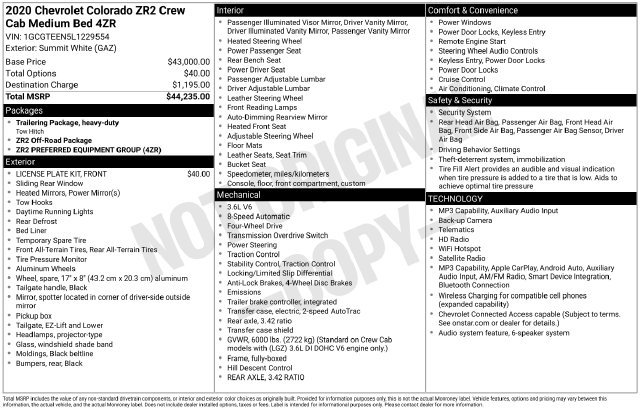 Used 2020 Chevrolet Colorado ZR2 AWD/4WD image 7