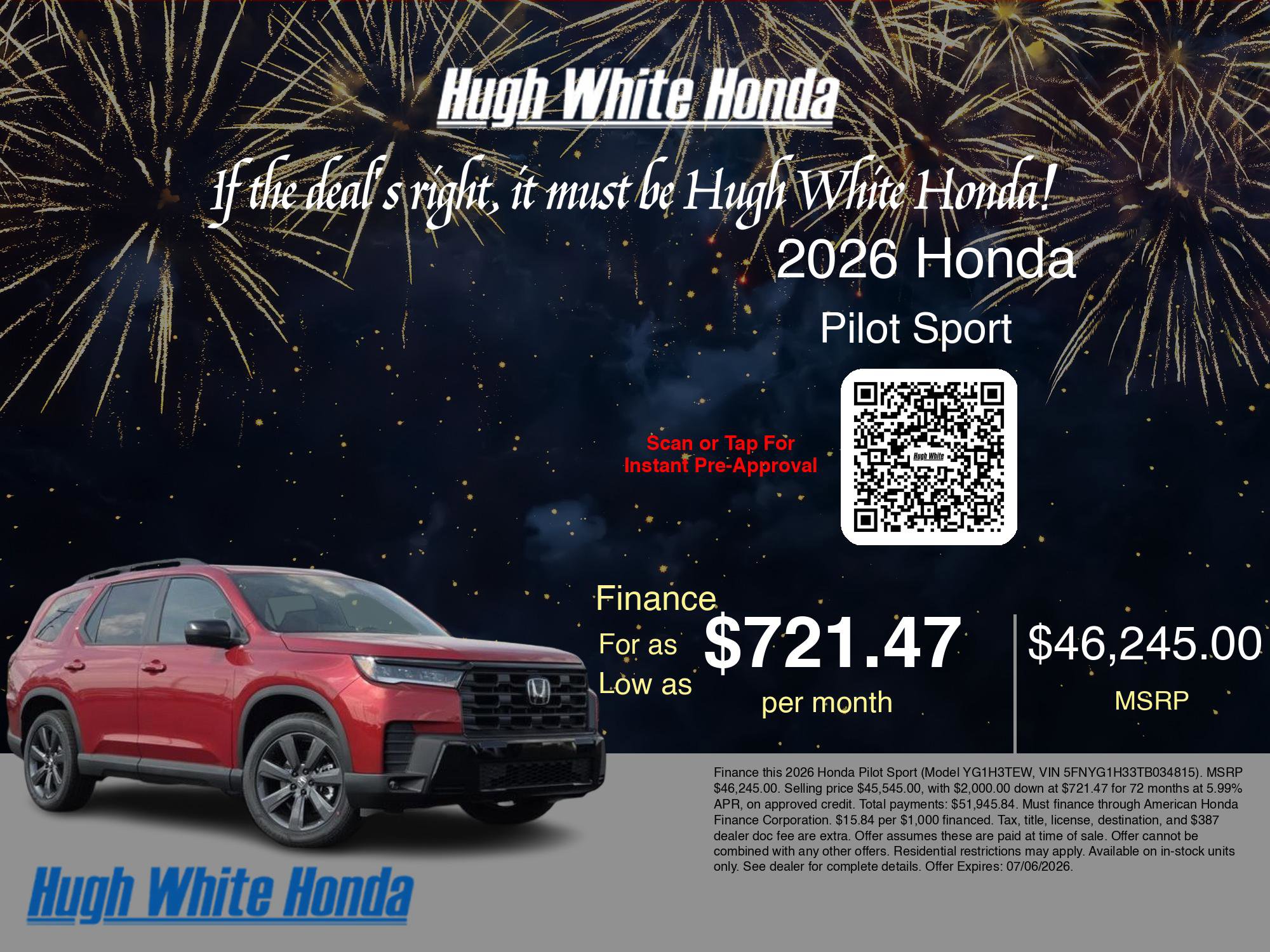 New 2026 Honda Pilot Sport image 7
