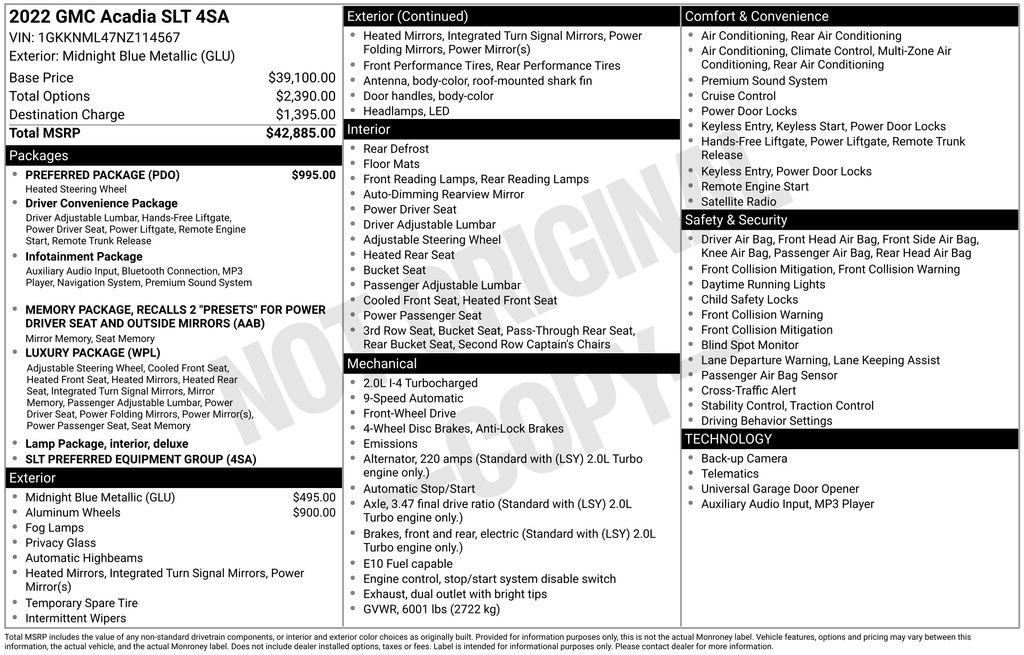 Used 2022 GMC Acadia SLT w/ Preferred Package image 17