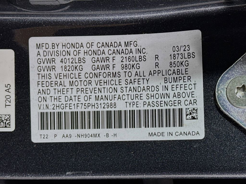 Certified 2023 Honda Civic EX image 30