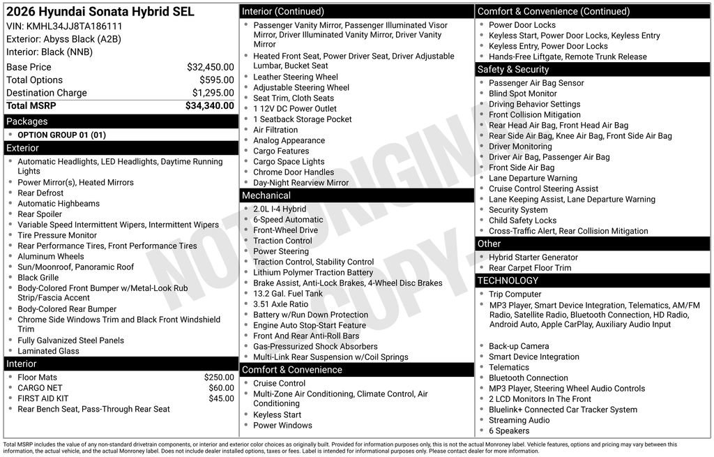 New 2026 Hyundai Sonata SEL FWD image 38